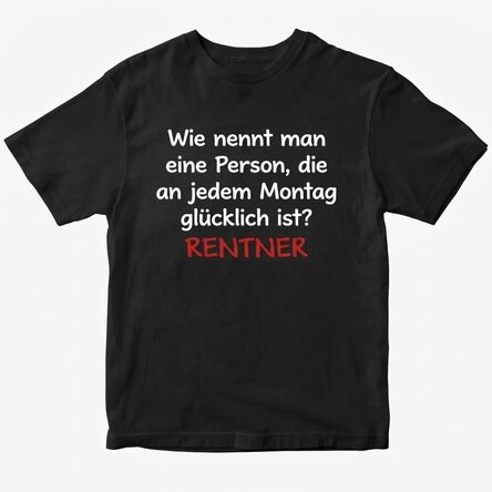 Personalisiertes Baumwoll-T-Shirt mit Aufdruck – Rentner