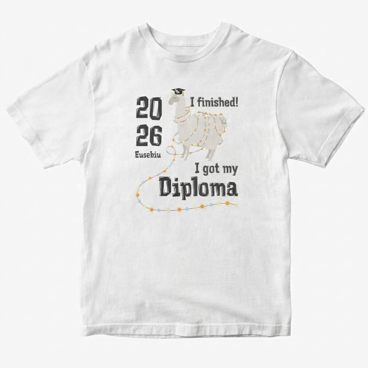 Personalisiertes Baumwoll-T-Shirt mit Aufdruck – Diplama
