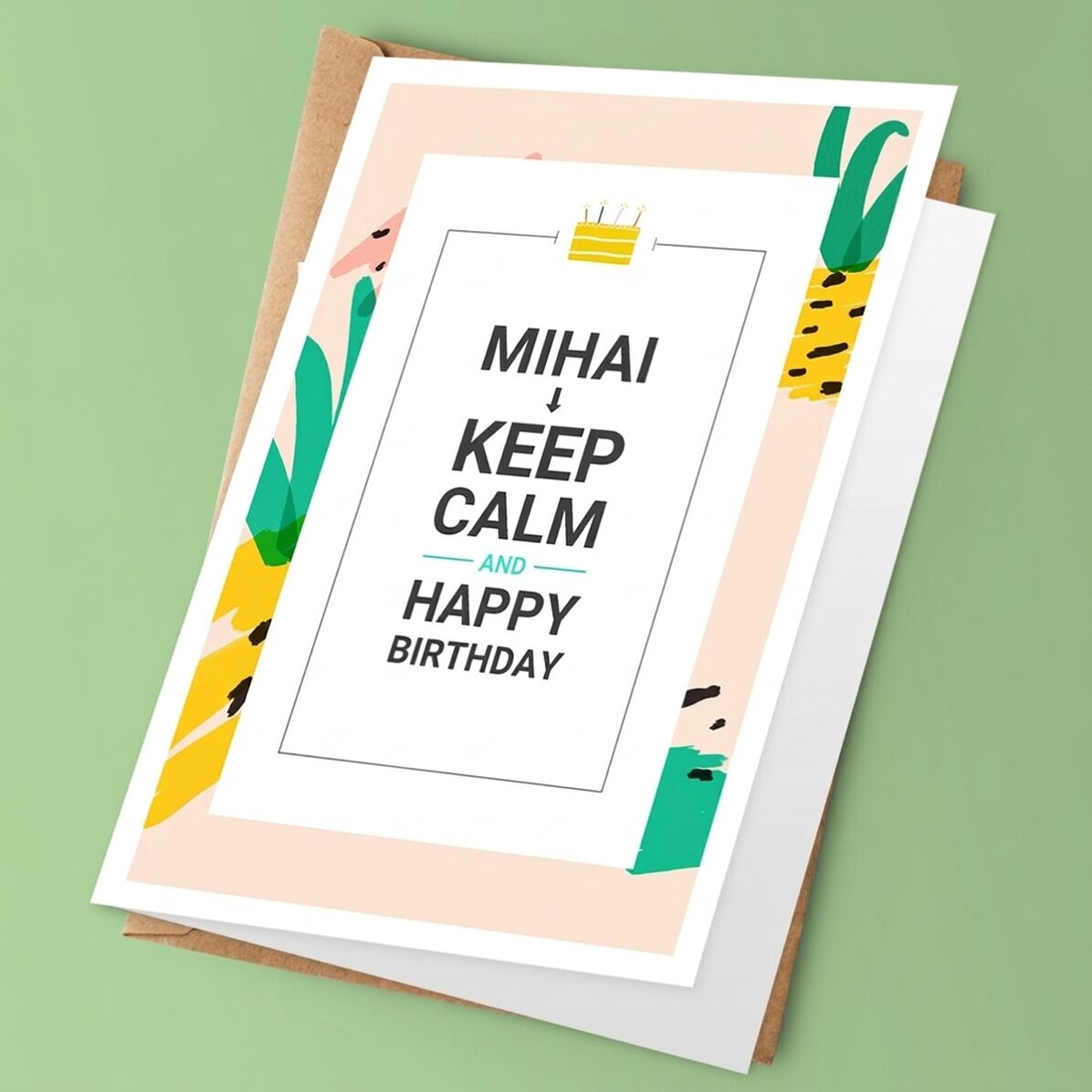 Personalisierte Grußkarte mit Text – KEEP CALM and happy birthday