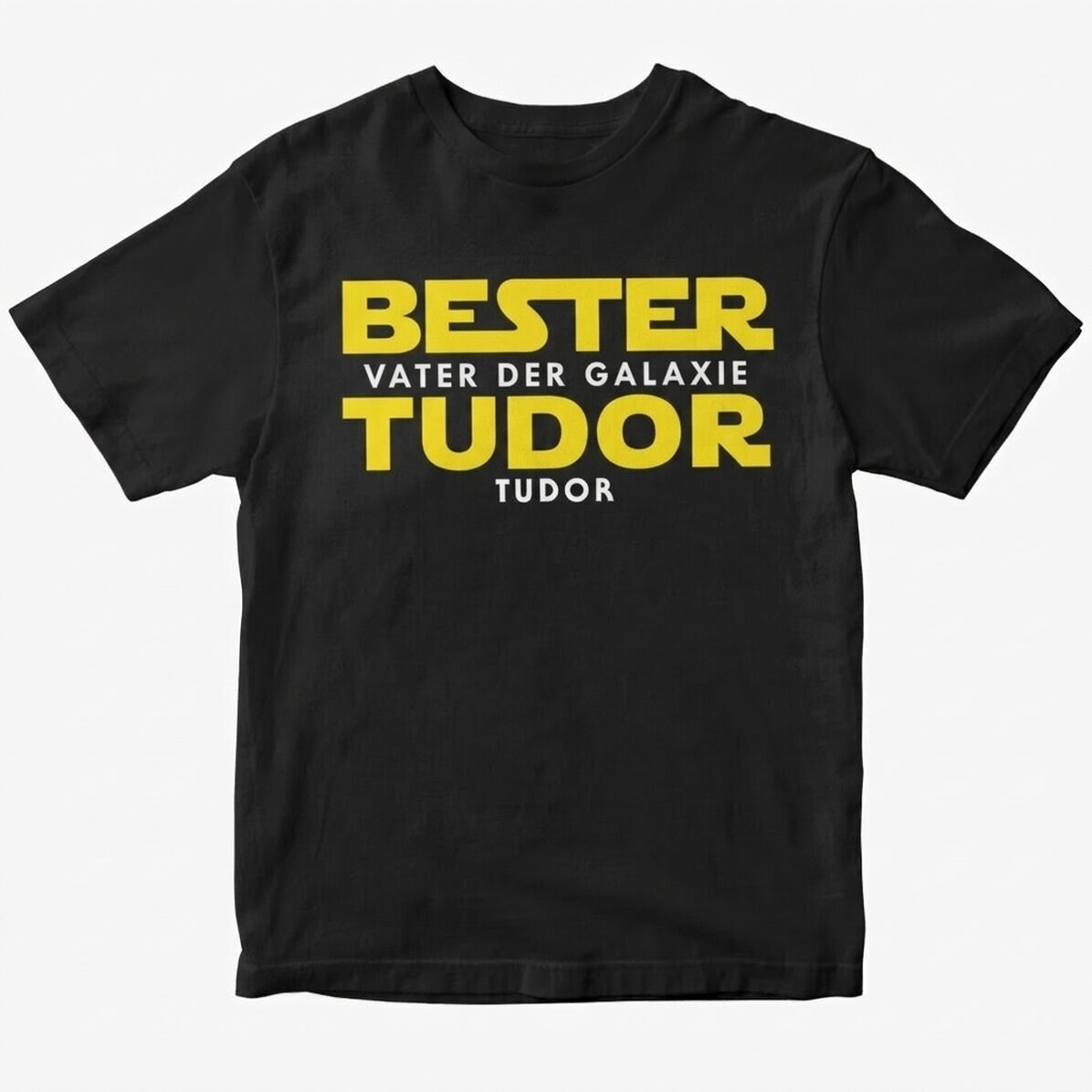 Personalisiertes Baumwoll-T-Shirt mit Aufdruck – „Best father of the galaxy“