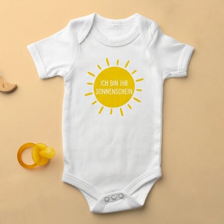 Personalisierter Baby-Body mit Aufdruck – Sonnenstrahl