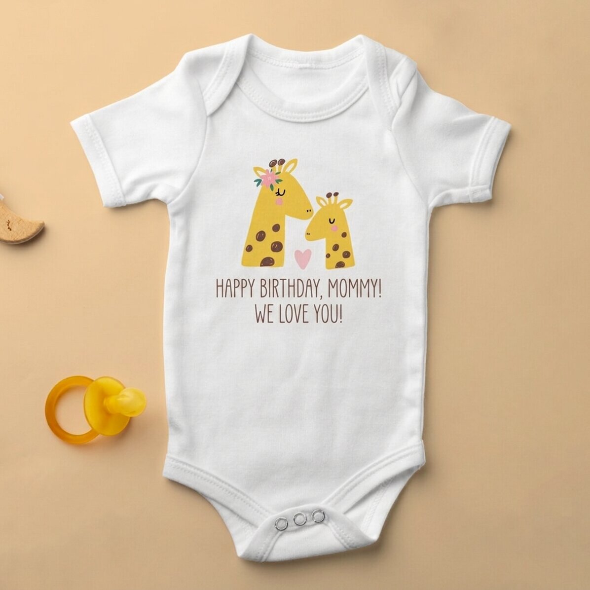 Personalisierter Baby-Body mit einer Botschaft für Mütter
