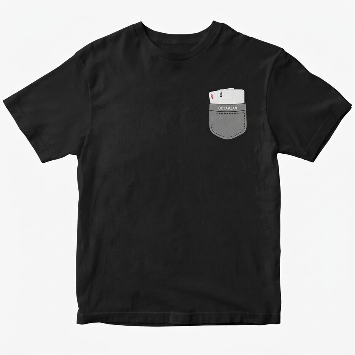 Personalisiertes Baumwoll-T-Shirt mit Aufdruck – Asse im Ärmel