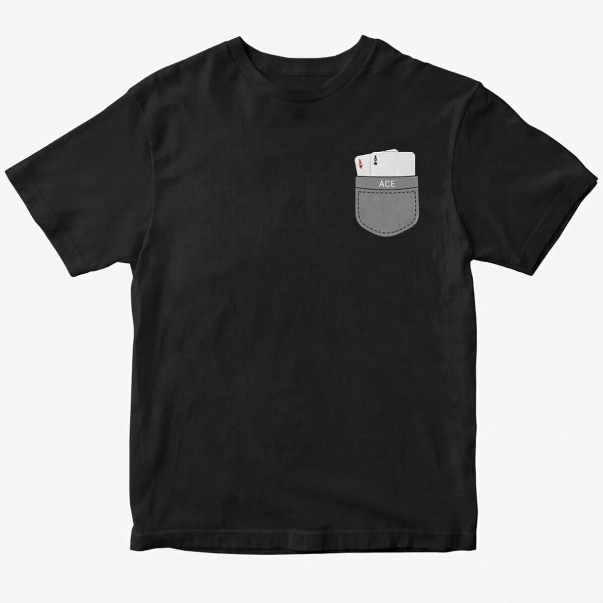 Personalisiertes Baumwoll-T-Shirt mit Aufdruck – Asse im Ärmel