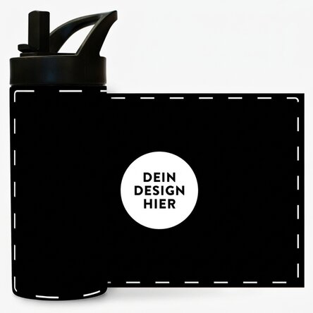 Thermoskanne mit Griff und personalisiertem Strohhalm mit deinem Motiv