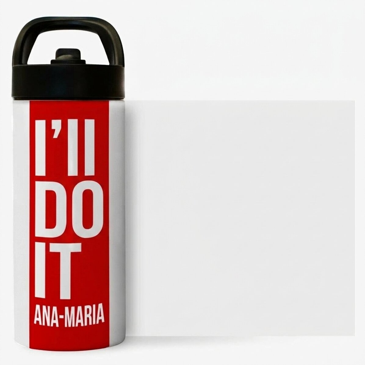 Thermosflasche mit Griff und personalisiertem Strohhalm mit Namen – „Don