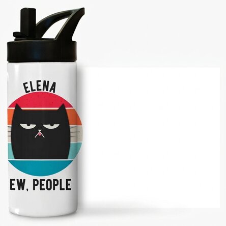 Thermoskanne mit Griff und personalisiertem Strohhalm mit Namen – Ew, people