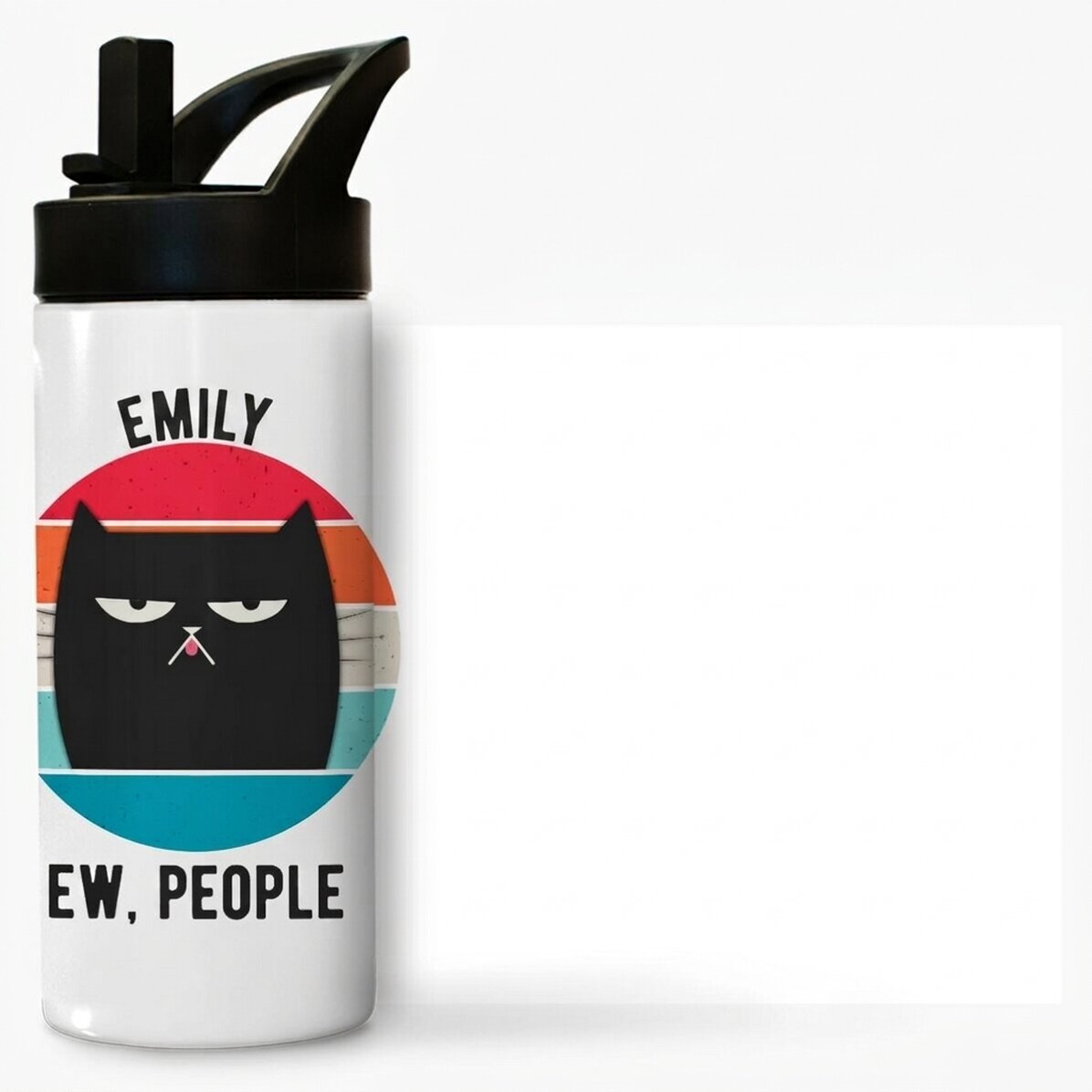 Thermoskanne mit Griff und personalisiertem Strohhalm mit Namen – Ew, people
