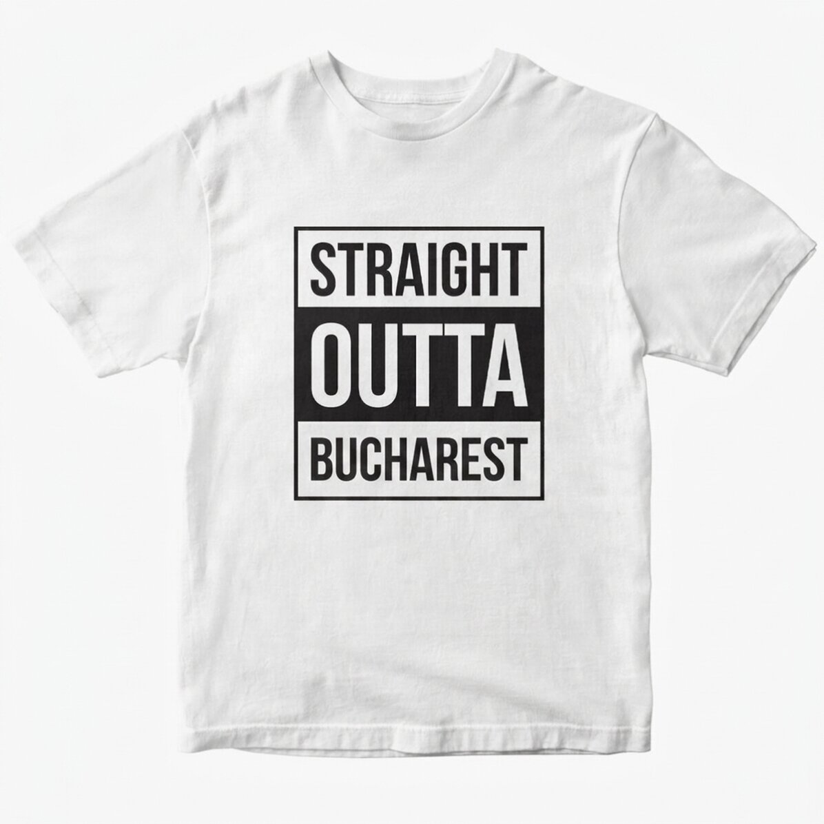 Personalisiertes Baumwoll-T-Shirt mit Aufdruck – Straight outta