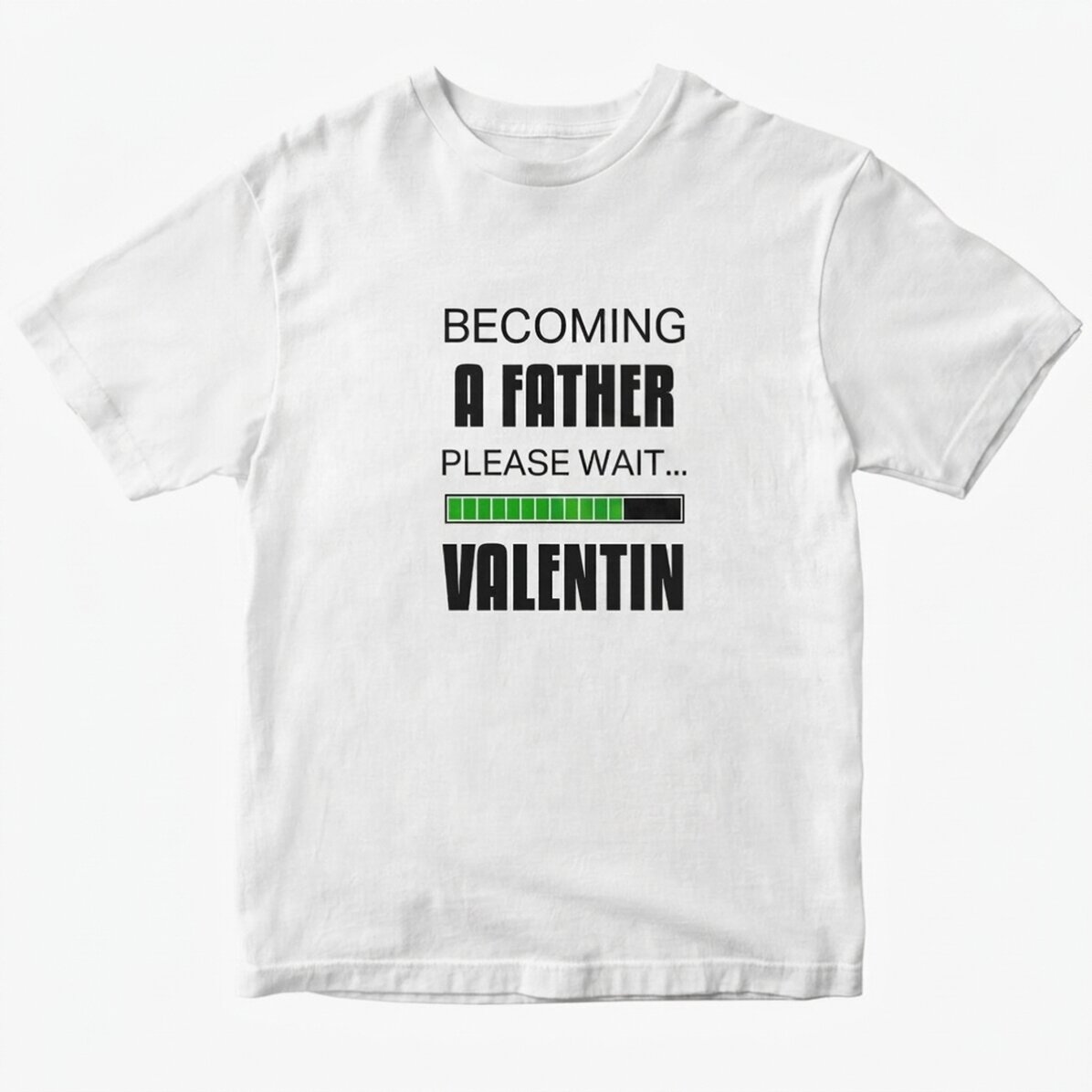 Personalisiertes Baumwoll-T-Shirt mit Aufdruck – „Becoming a father“