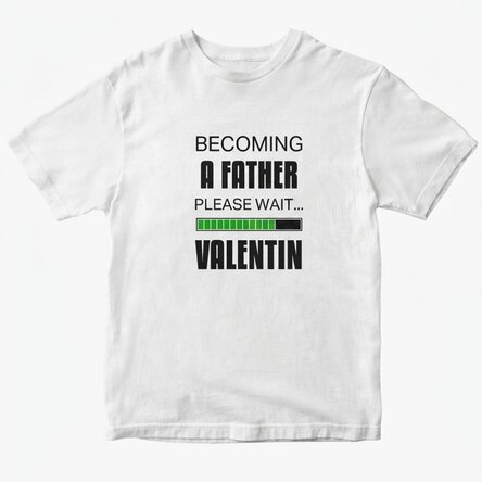 Custom cotton T-shirt with text - Becoming a father