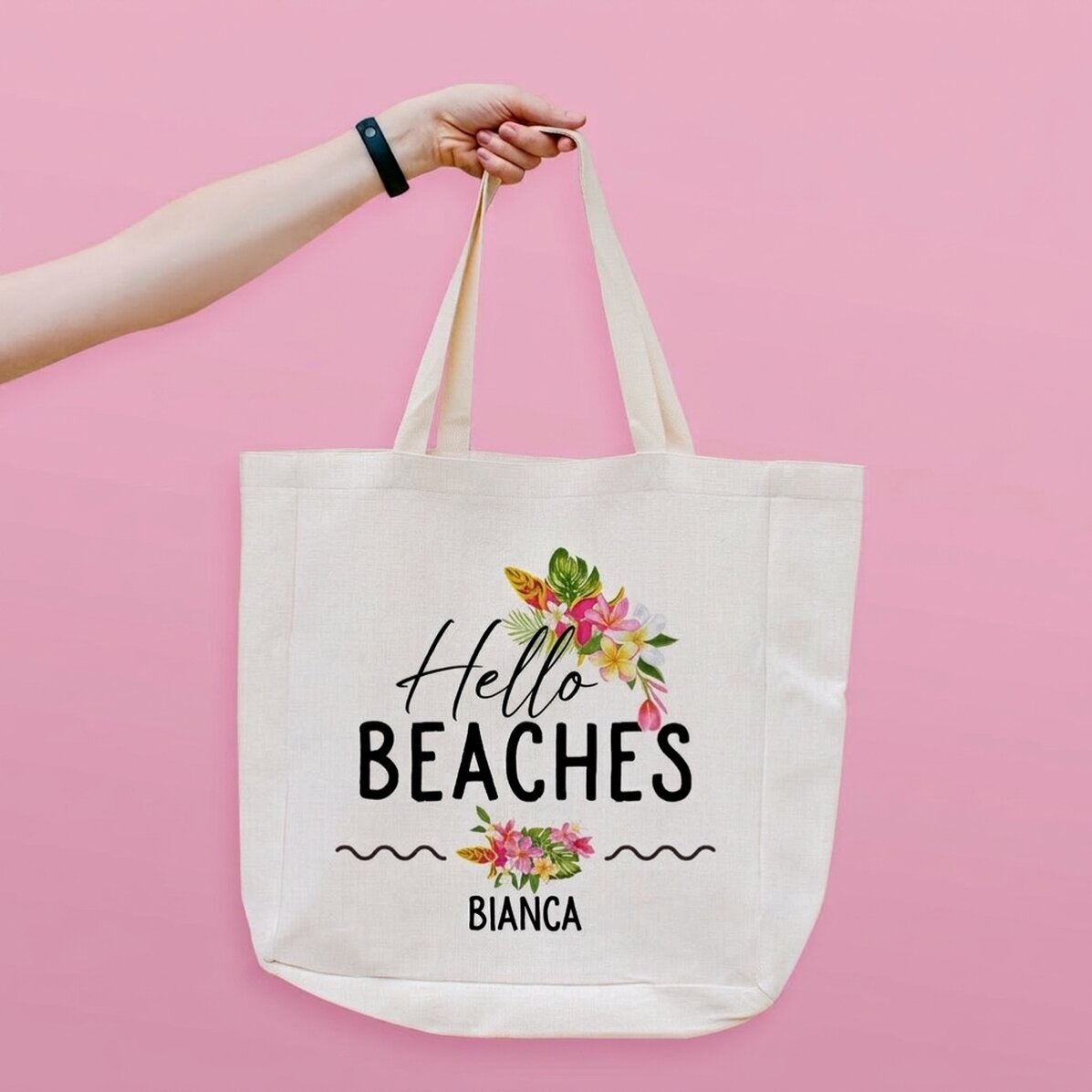 Personalisierte Strandtasche mit Aufdruck – Hola Beaches