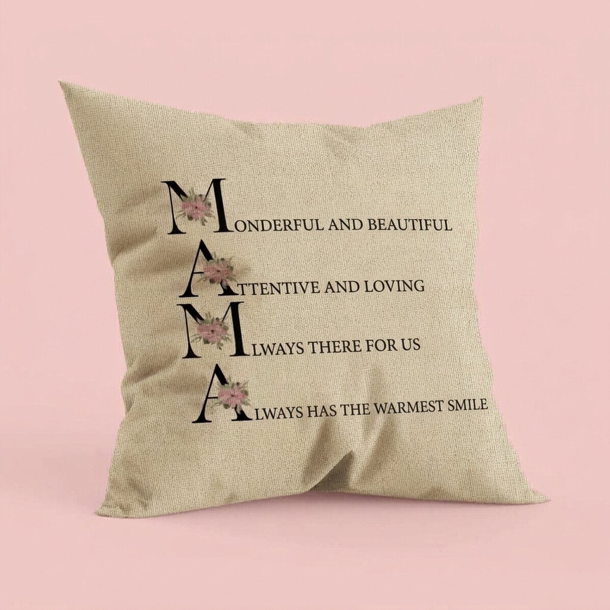 Personalisiertes Kissen mit Schriftzug – So ist meine Mama – In