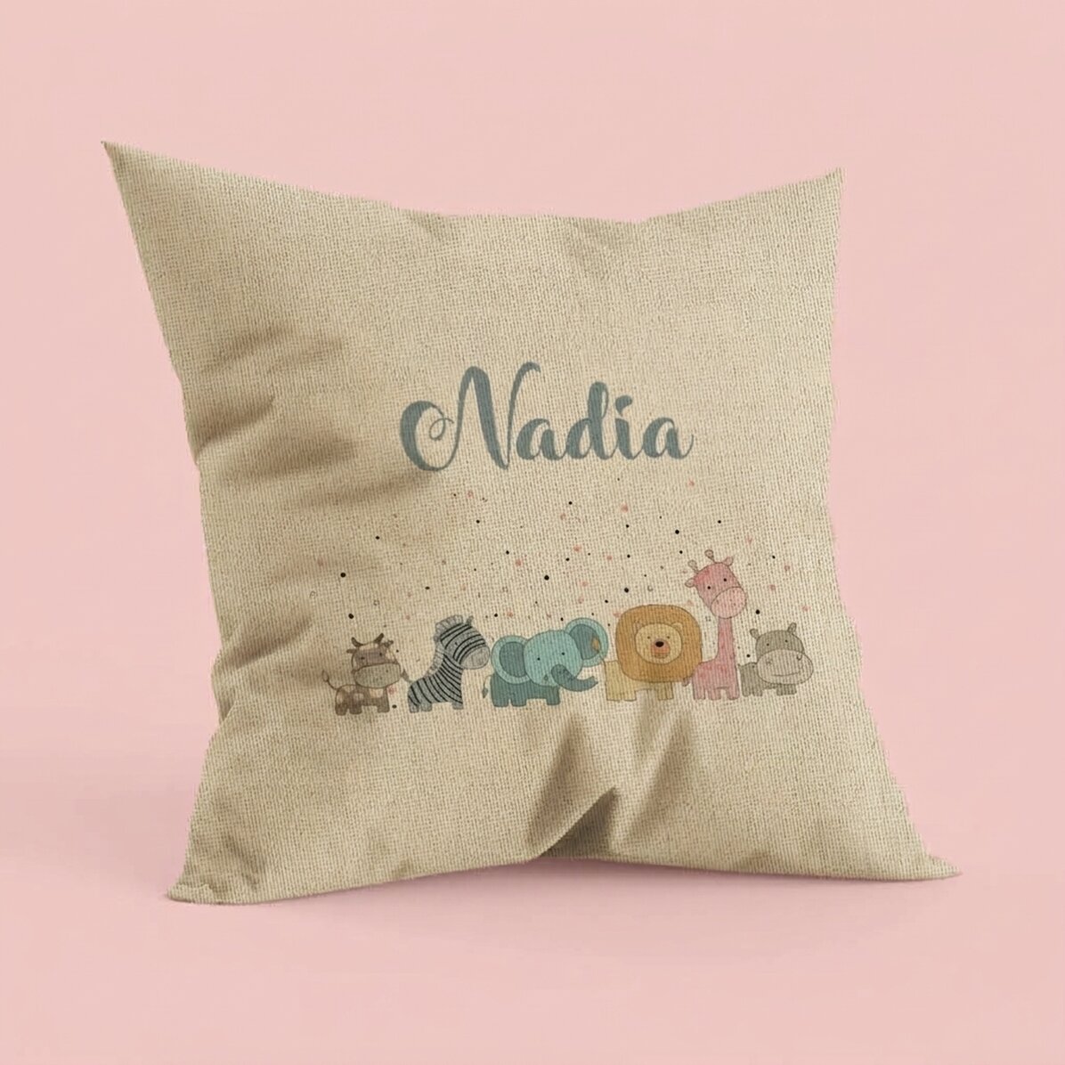 Personalisiertes Kissen mit Text – Name des Babys – In