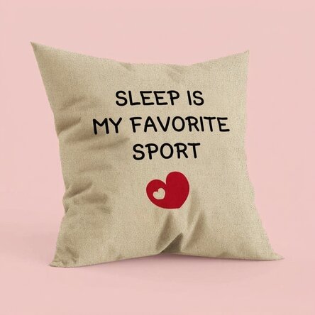 Personalisiertes Kissen mit Text – Lieblingssport – In