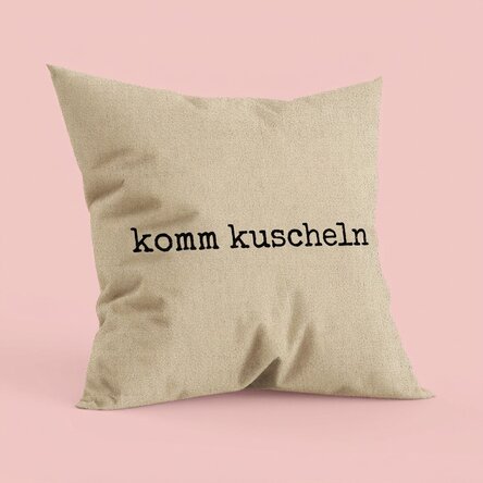 Personalisiertes Kissen mit Aufdruck – „Let's cuddle In“