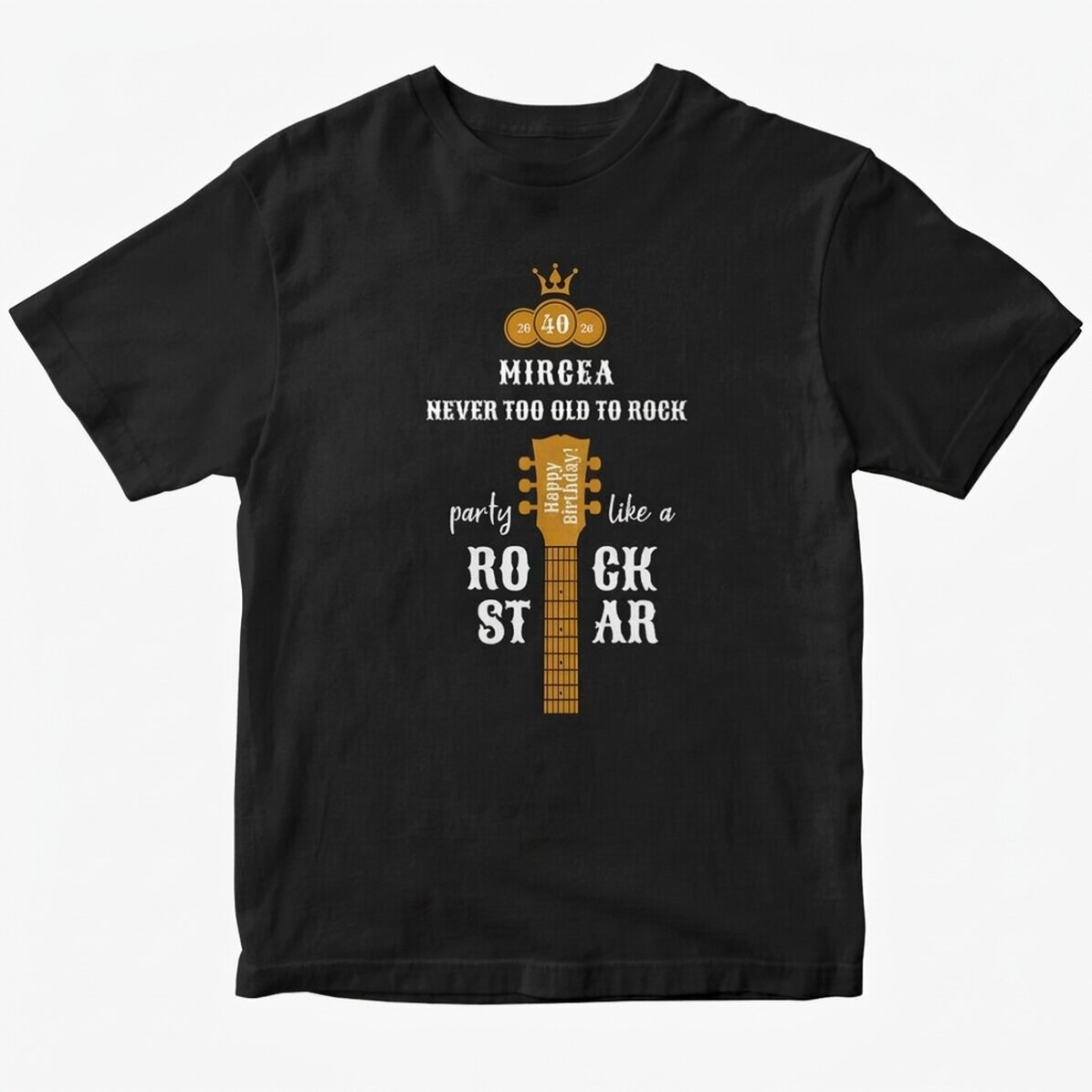 Personalisiertes Baumwoll-T-Shirt mit Aufdruck – Rockstar