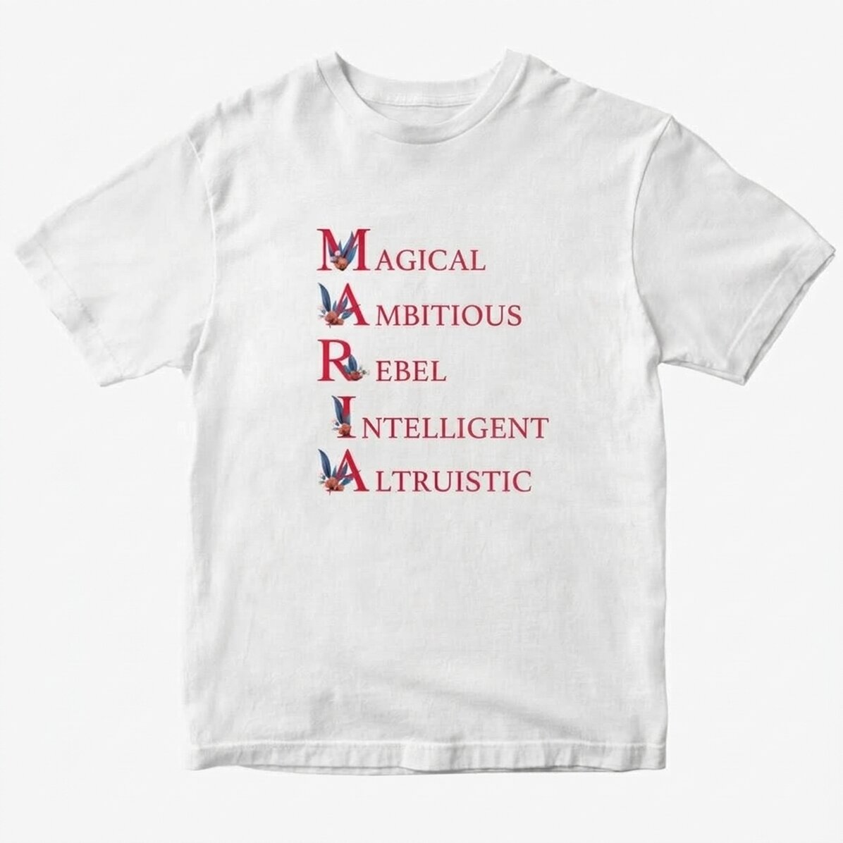 Personalisiertes Baumwoll-T-Shirt mit Aufdruck – Maria