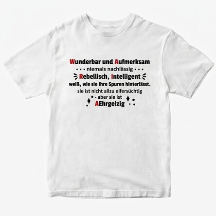 Personalisiertes Baumwoll-T-Shirt mit Aufdruck – M.A.R.I.A.