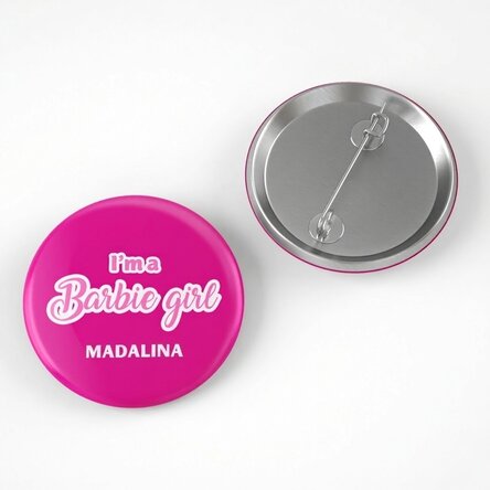 Personalisiertes Button mit Botschaft – Barbie Girl