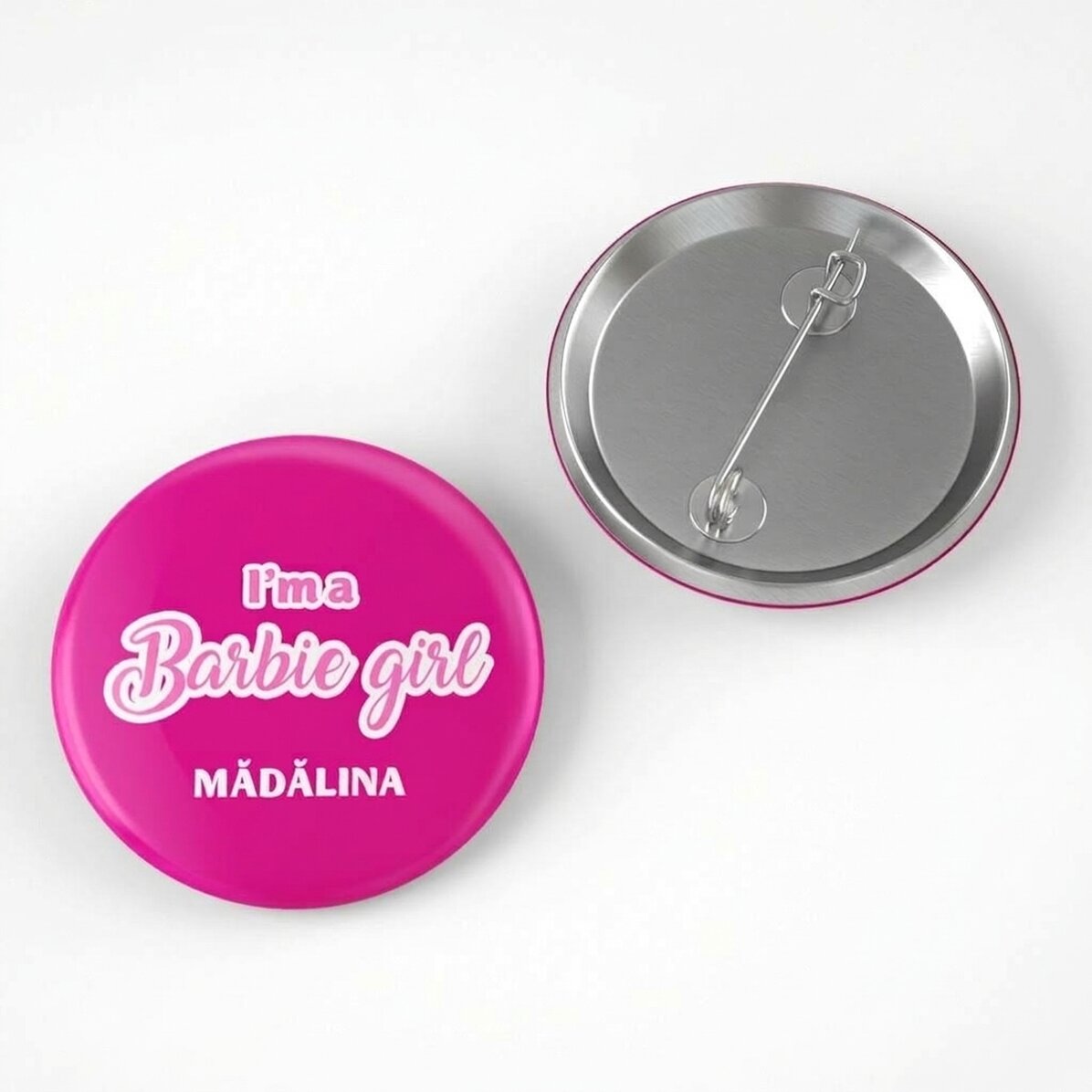 Personalisiertes Button mit Botschaft – Barbie Girl