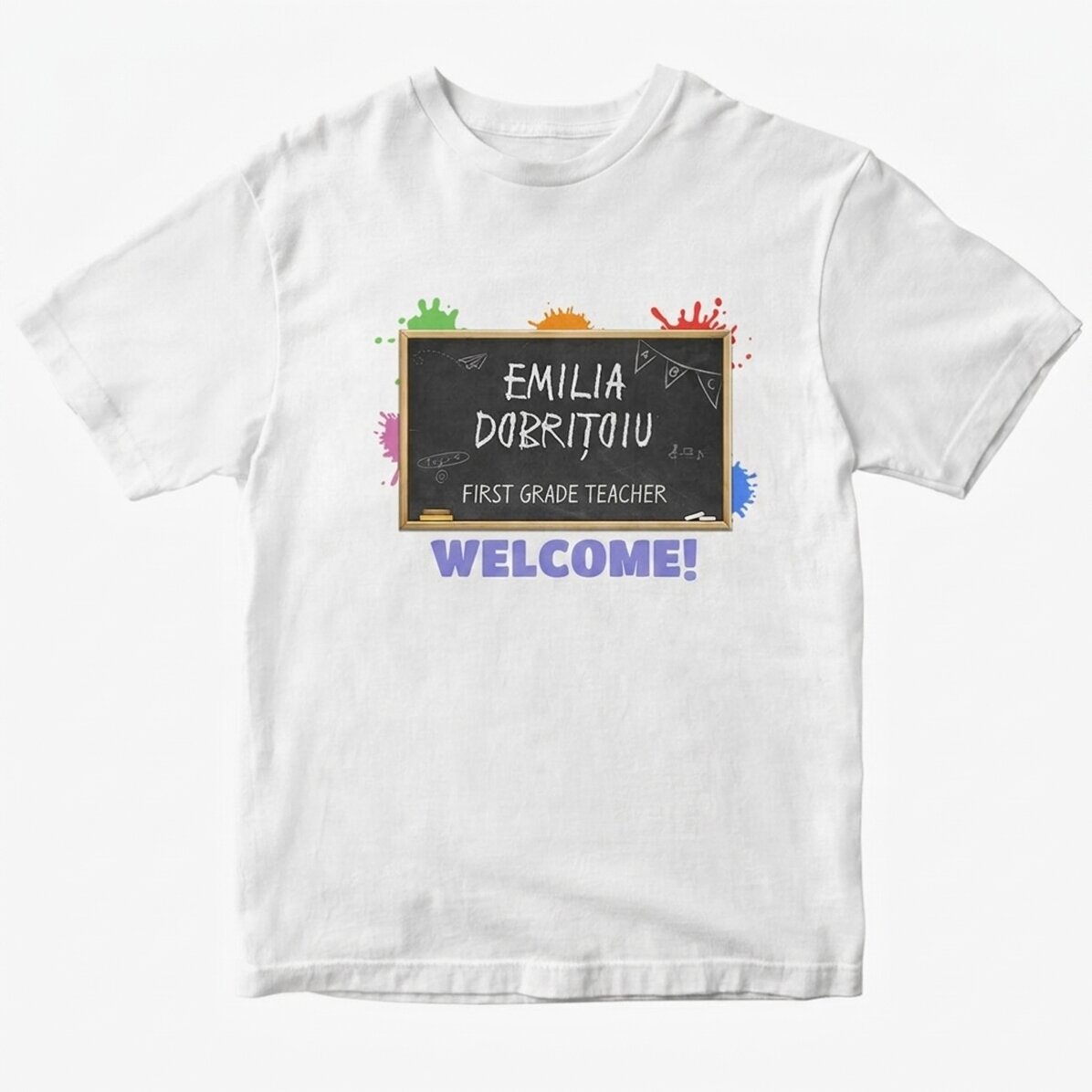 Personalisiertes Baumwoll-T-Shirt mit Aufdruck – Lehrerin