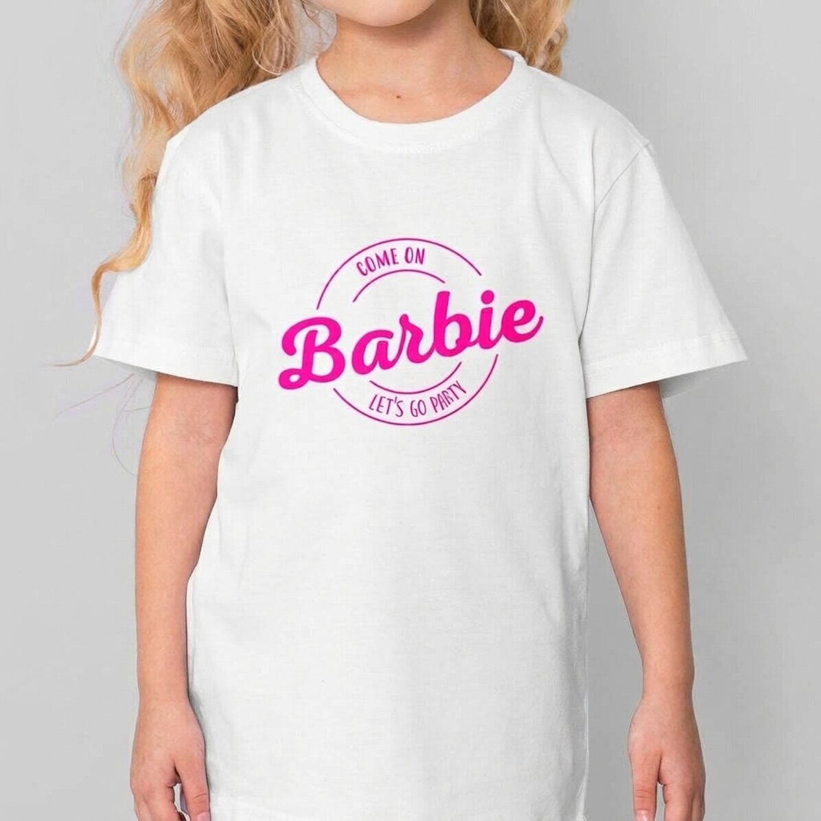 Personalisiertes Baumwoll-T-Shirt für Kinder mit Aufdruck – Barbie