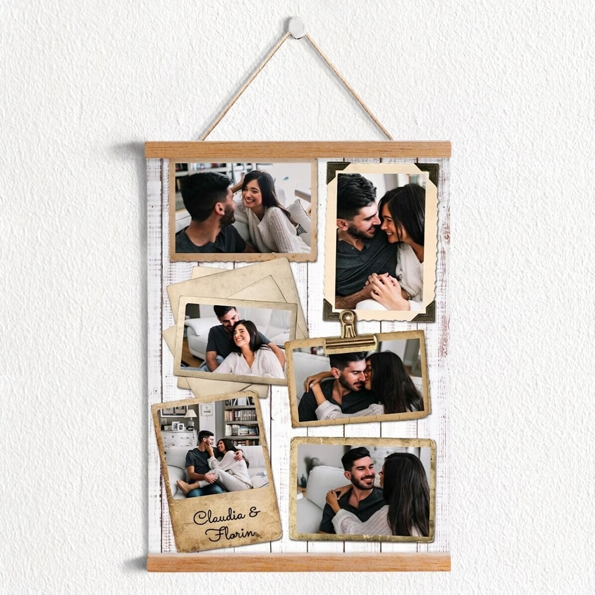 Individuell gestaltetes Poster mit 6 Fotos im Vintage-Design