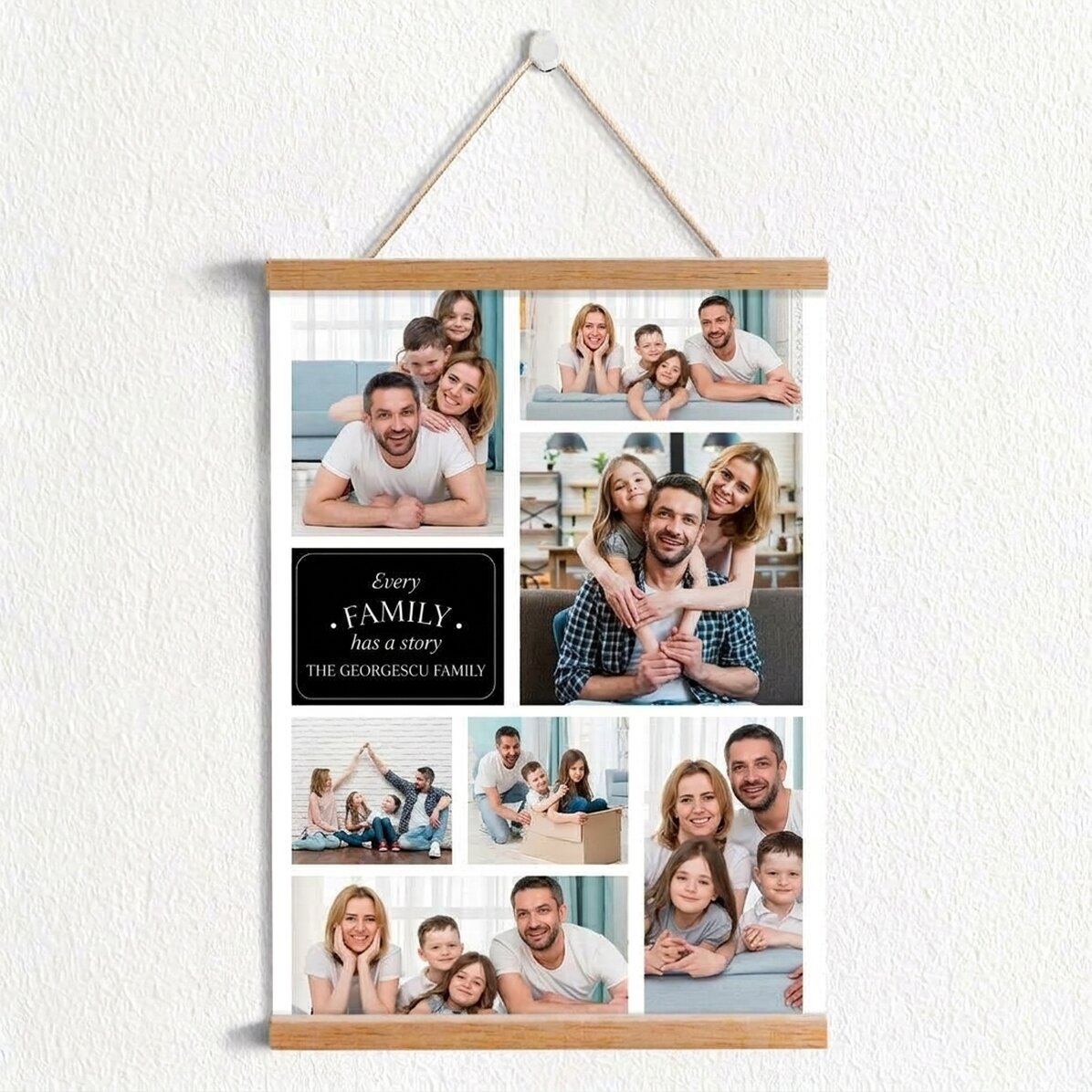 Personalisiertes Poster mit 7 Familienfotos