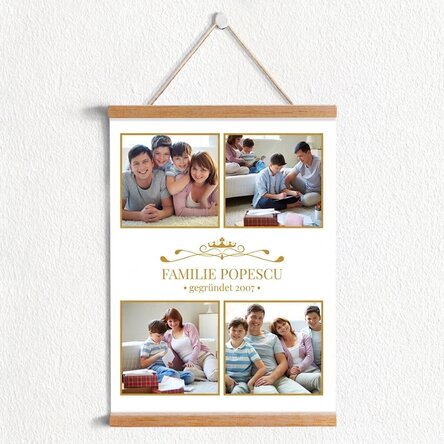 Personalisiertes Poster mit 4 Familienfotos