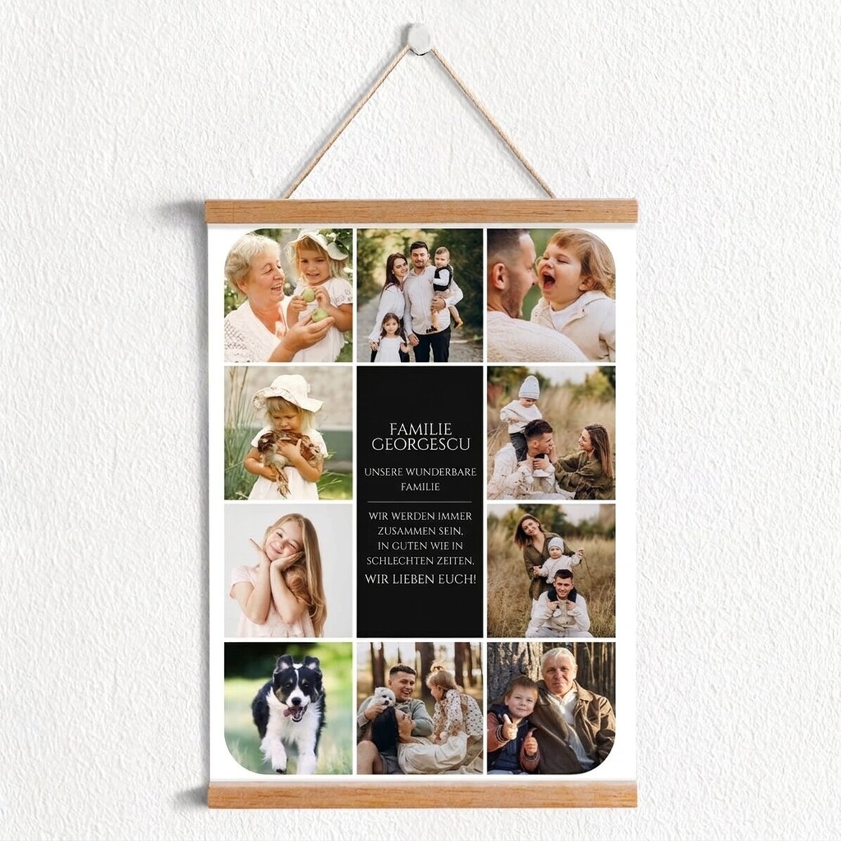 Individuell gestaltetes Poster mit Text und 10 Fotos – Unsere Familie