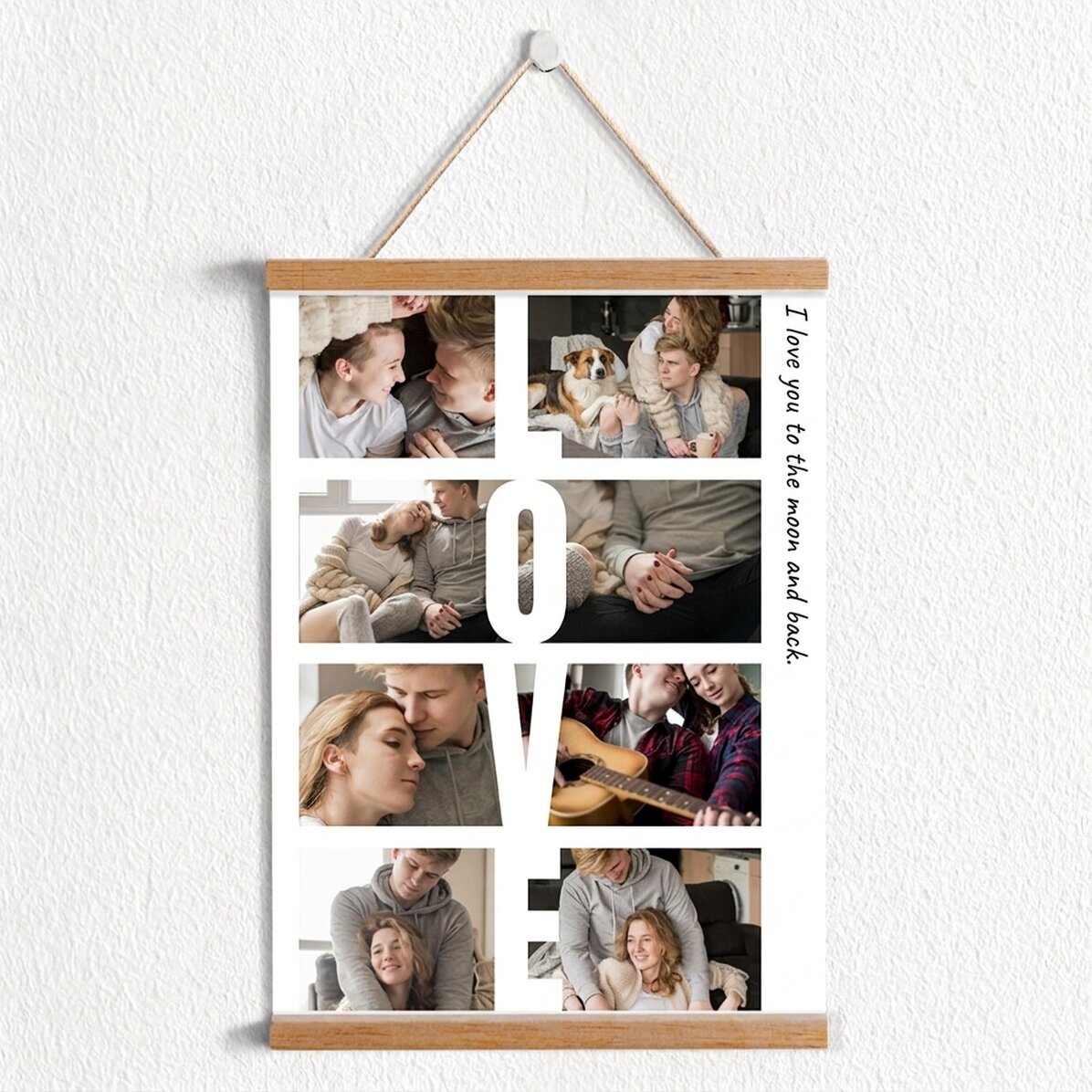Individuell gestaltetes Poster mit Text und 8 Fotos – LOVE