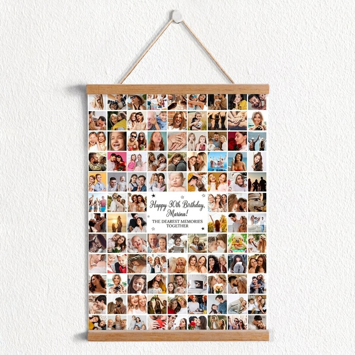 Individuell gestaltetes Poster mit 102 Fotos und einem Tisch