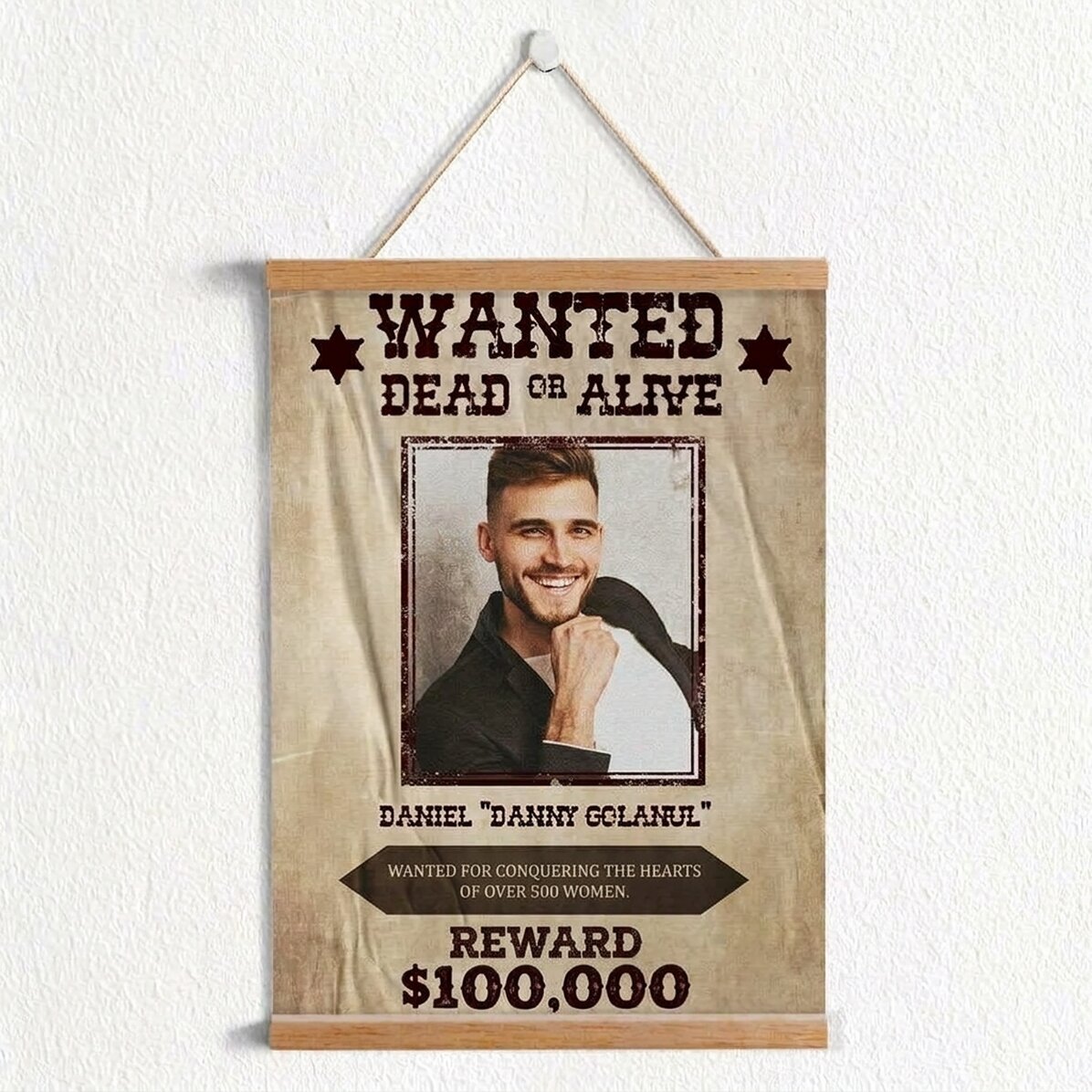 Individuell gestaltetes Poster mit Text und Foto – „Wanted“