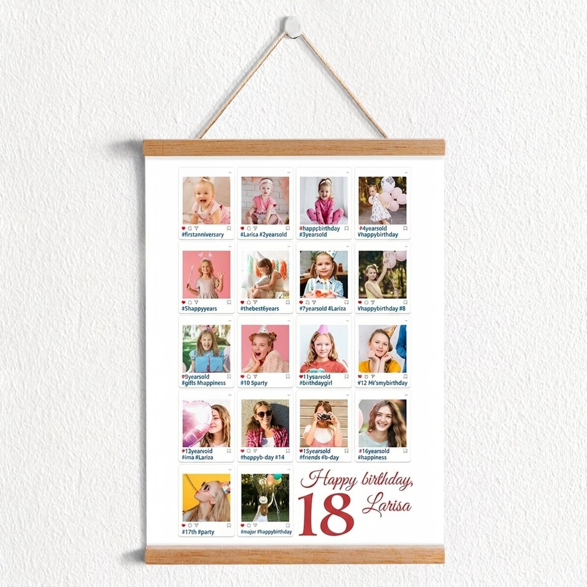 Individuell gestaltetes Poster mit 18 Fotos und einer Botschaft – #Instagram