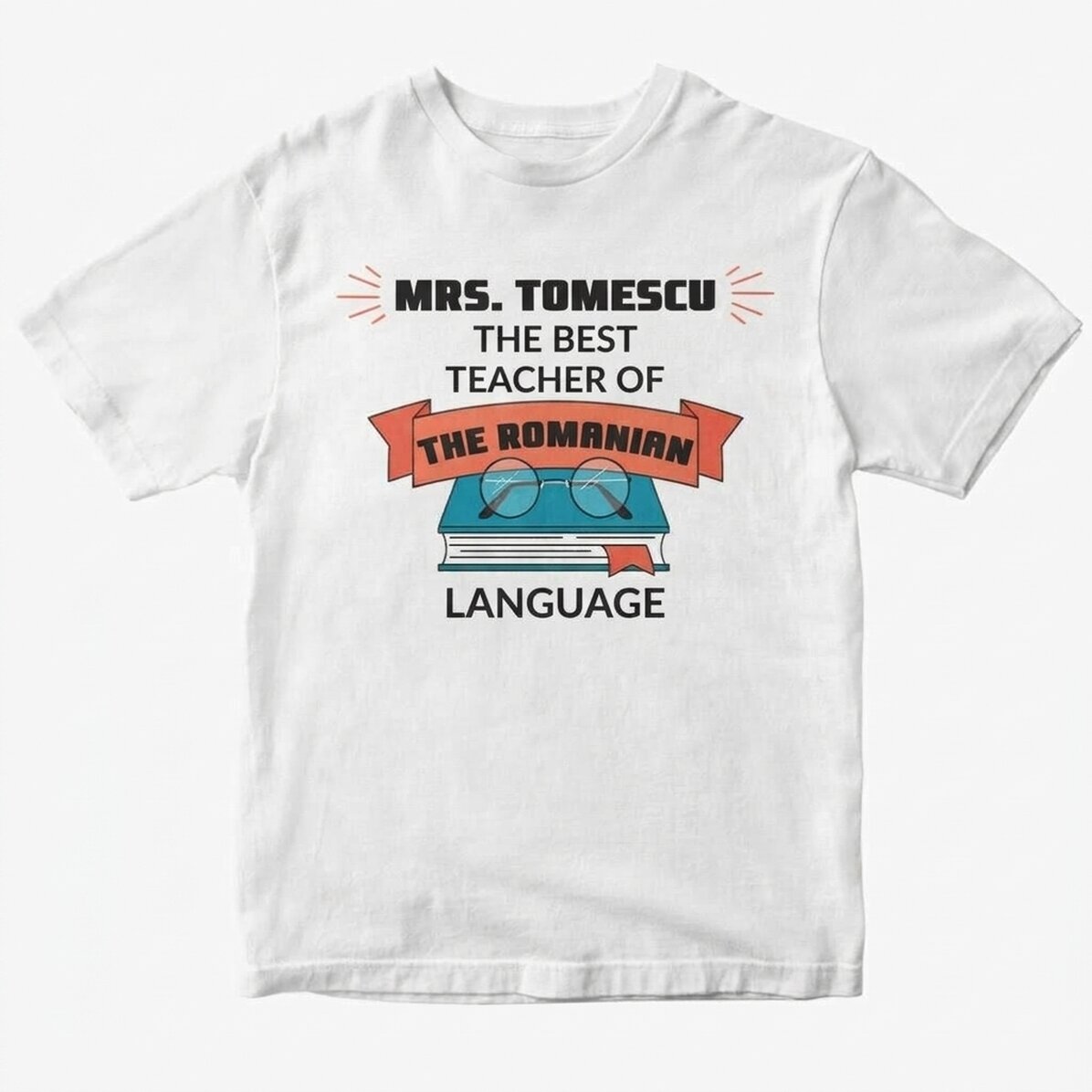 Personalisiertes Baumwoll-T-Shirt mit Aufdruck – „Best teacher“