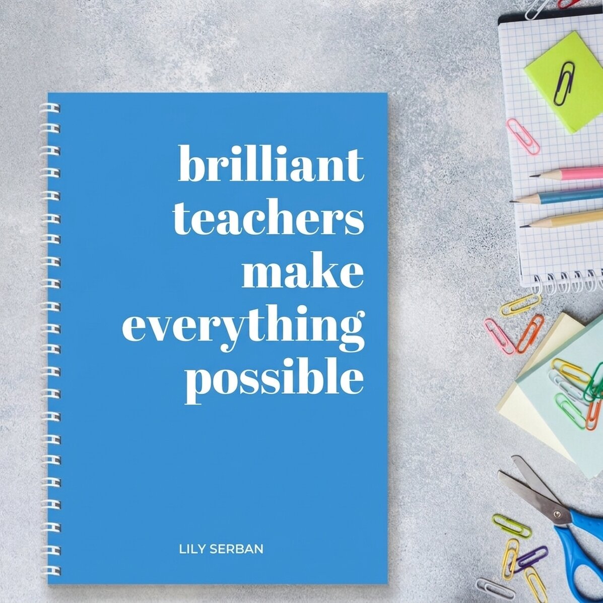 Personalisiertes Notizbuch mit Text – Brillante Lehrer
