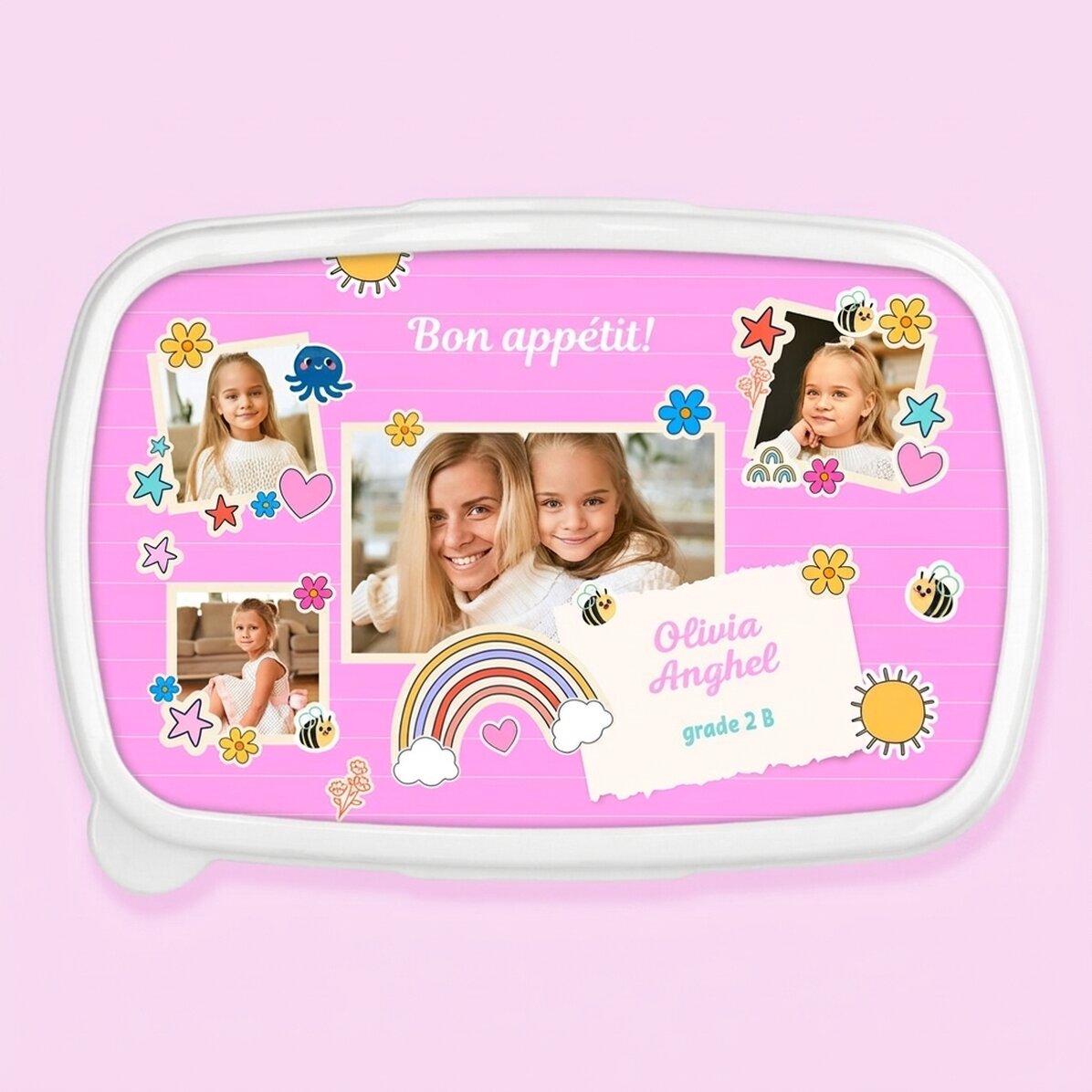 Lunchbox, personalisierte Auflaufform mit Fotocollage und Text
