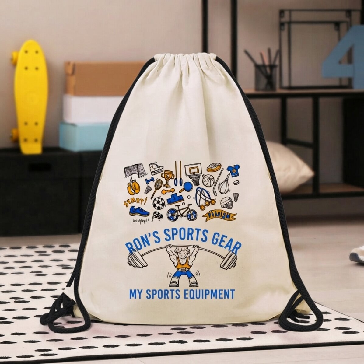 Rucksack mit Namensaufdruck – Sportunterricht