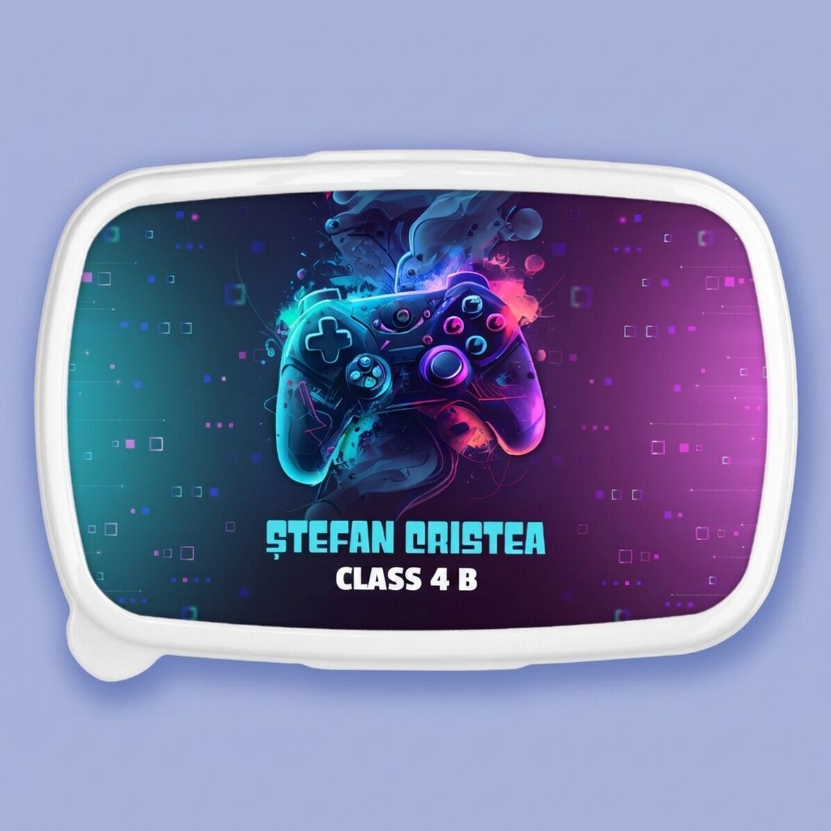 Lunchbox, personalisierte Auflaufform mit Text – Gamer