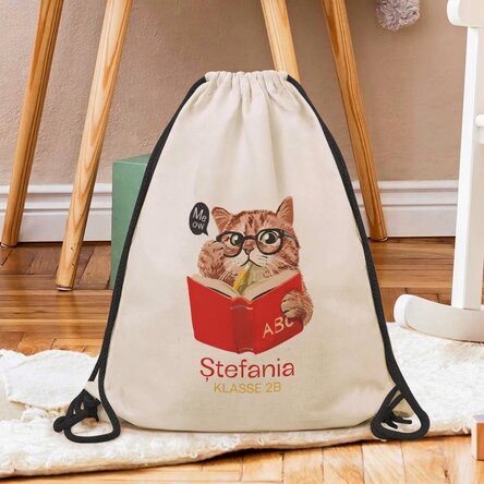 Rucksack mit Namensaufdruck – Meow