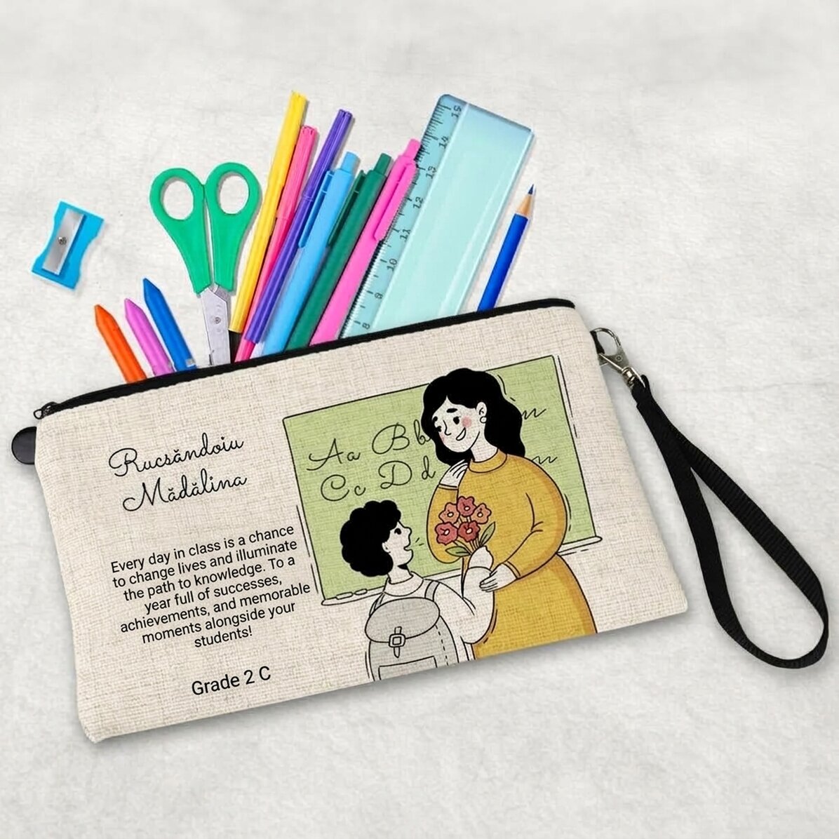 Personalisiertes Schulset mit Text – Die Lehrerin