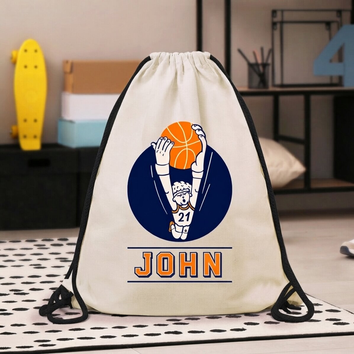 Personalisierter Rucksack mit Namen – Basketball