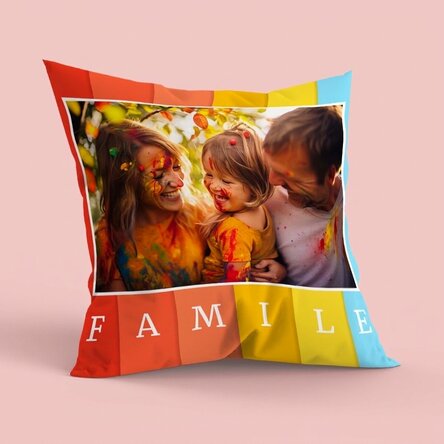 Personalisiertes Kissen mit Foto, großes Format – Family