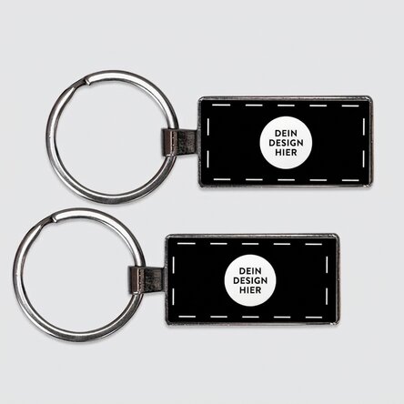 Personalisierter Schlüsselanhänger mit deinem Motiv auf Vorder- und Rückseite