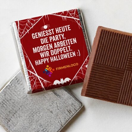 Personalisierte Mini-Schokolade mit Logo und Botschaft – Halloween