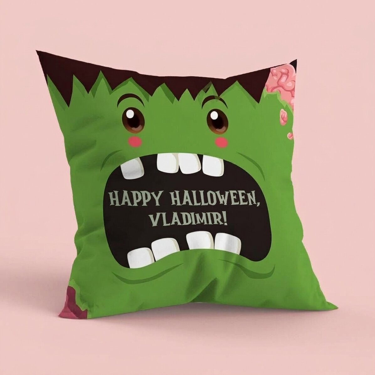 Personalisiertes Kissen mit Schriftzug, großes Format – Halloween