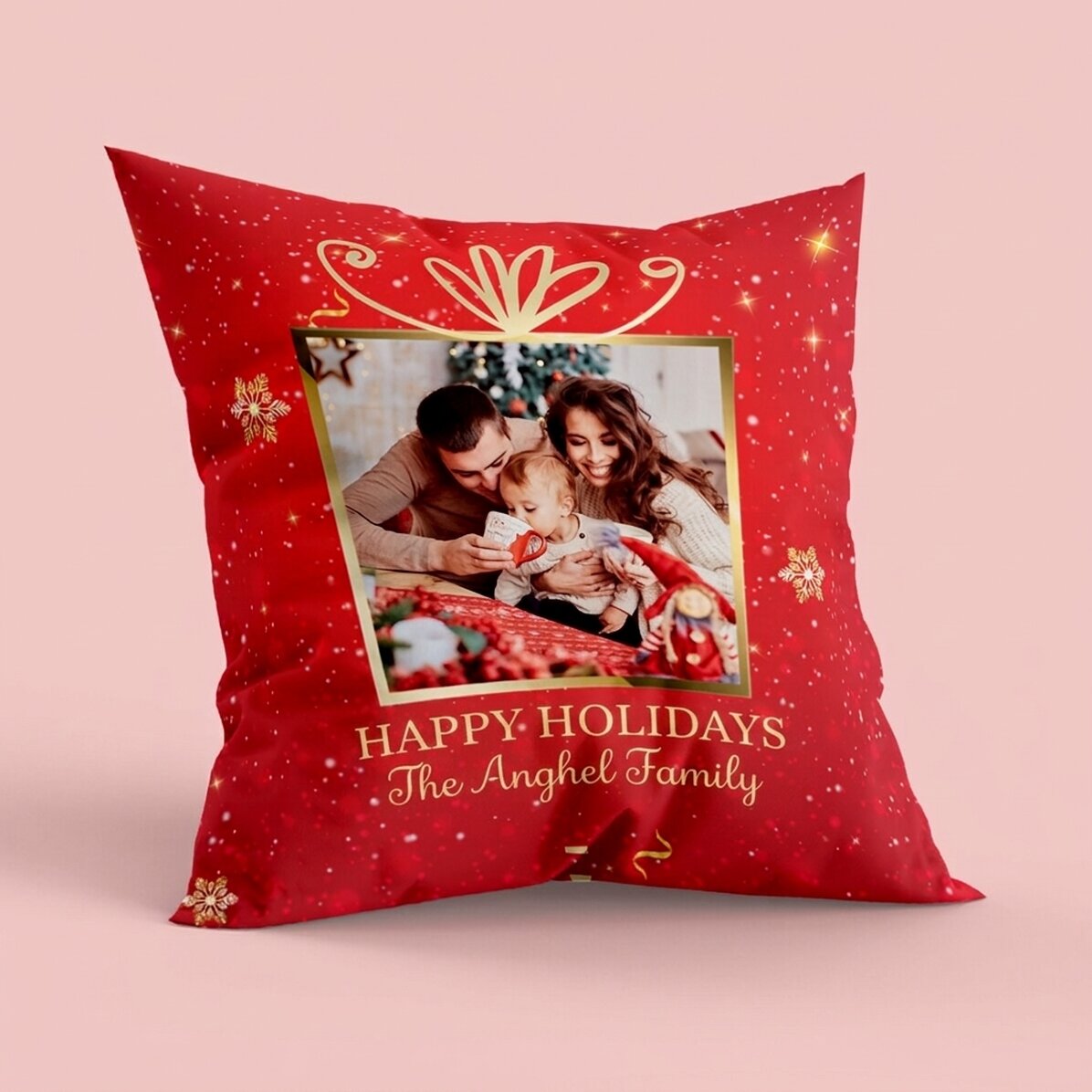 Personalisiertes Kissen mit Foto und Botschaft – Weihnachtsgeschenk