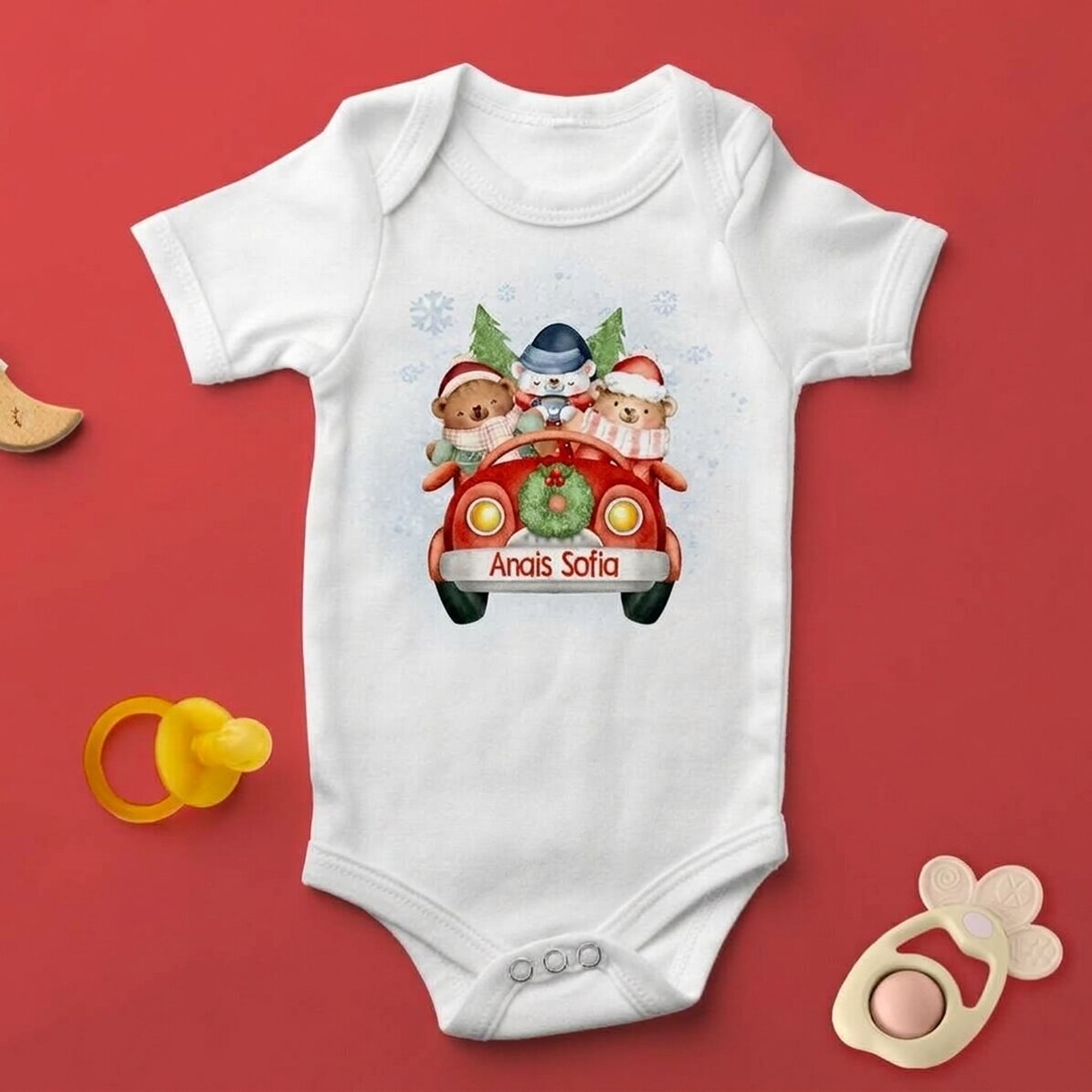 Personalisierter Baby-Body mit Aufdruck – Christmas