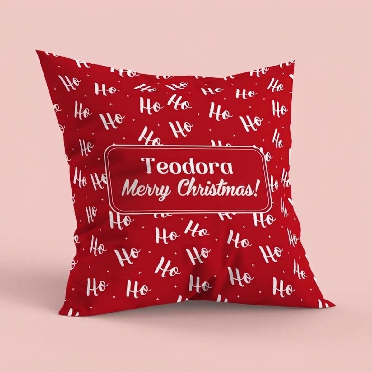 Personalisiertes Kissen mit Aufdruck, großes Format – HoHoHo